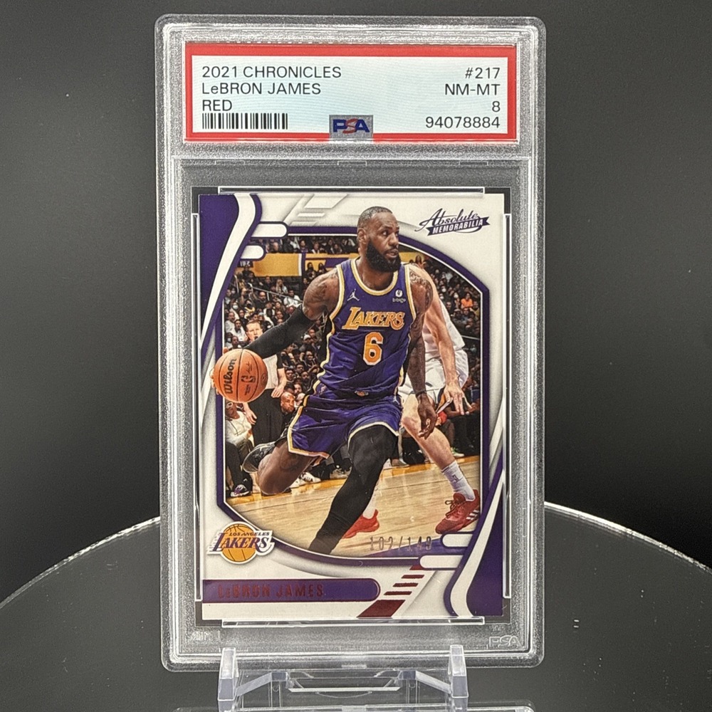 2021 Chronicles RED /149 LeBron James #217 PSA‎ 8 LA Lakers